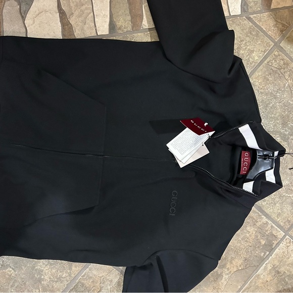 Men's Gucci embroidered logo technical jersey, zip jacket size XL made in Italy - Picture 11 of 14